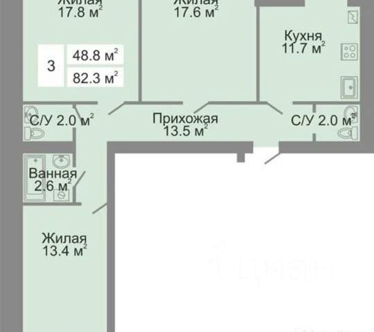 Three-room apartment for sale for 7,650,000 rubles Cheboksary, Novogorodskaya street, 10