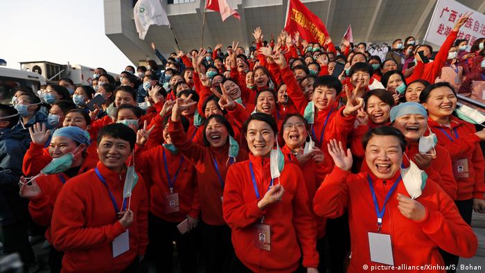 Doctors of one of the temporary hospitals in Jun at the closing ceremony