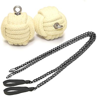 Pair of Pro Chain Monkey Fist Fire Poi Medium