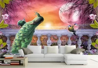 Custom 3D Murals Wallpaper Picture Wall Stereoscopic HD Peacock Living Room TV Background Mural Modern Style Home Decor